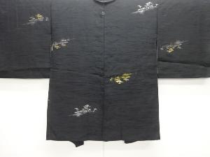 抽象松模様織り出し一つ紋羽織